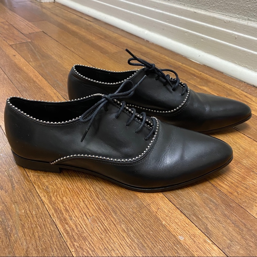 ALLSAINTS KEIKO OXFORD BLACK STUDDED